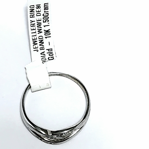 10K Gold Diamond Wave Band Ring 7 - Picture 7 of 10